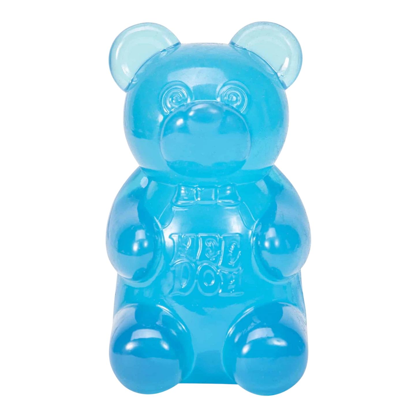 Squish Planet blue gummy bear fidget toy with a soft, squishy texture for stress relief and focus.