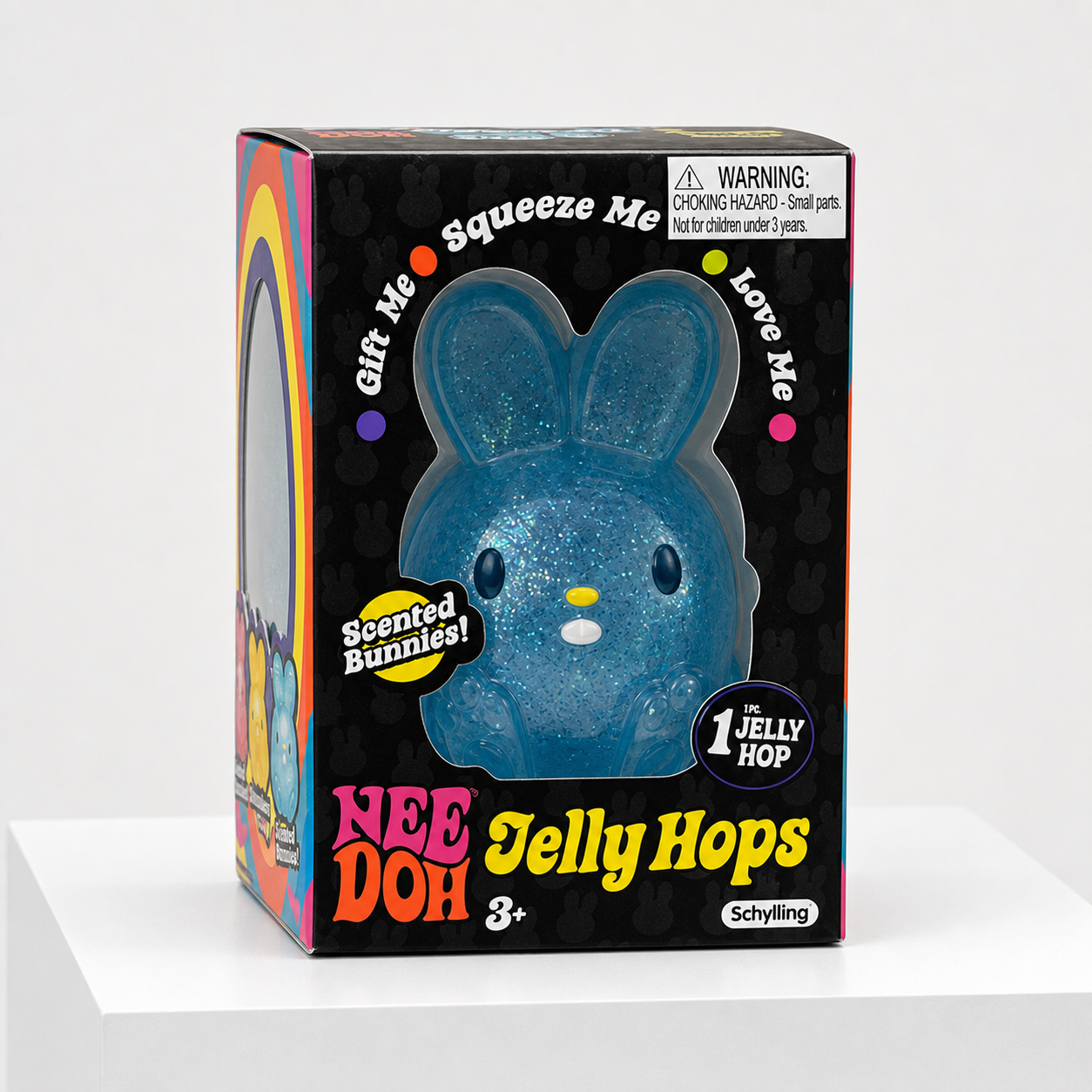 Blue NeeDoh Jelly Hops scented bunny squishy retail package