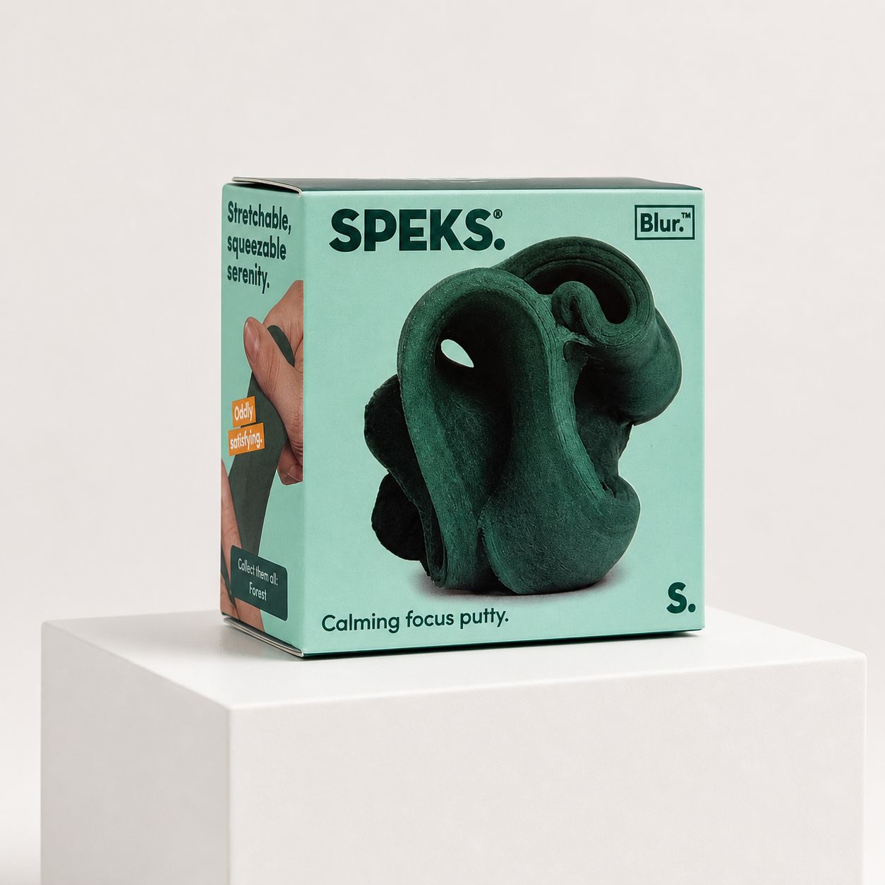SPEKS Blur calming focus putty Forest green packaged variant