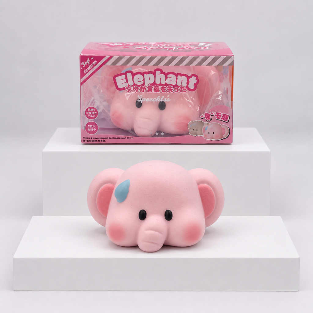 Dudo Pink Elephant Squishy Fidget Toy product photography