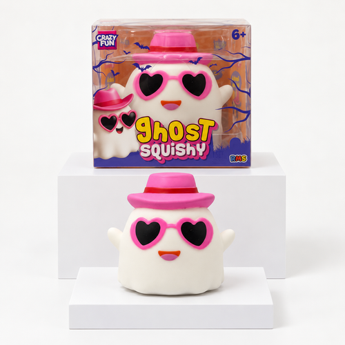 Crazy Fun Halloween Ghost Squishy Pink Cowboy Hat product photography