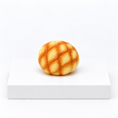 Round golden-brown bread-shaped squishy viewed from the front