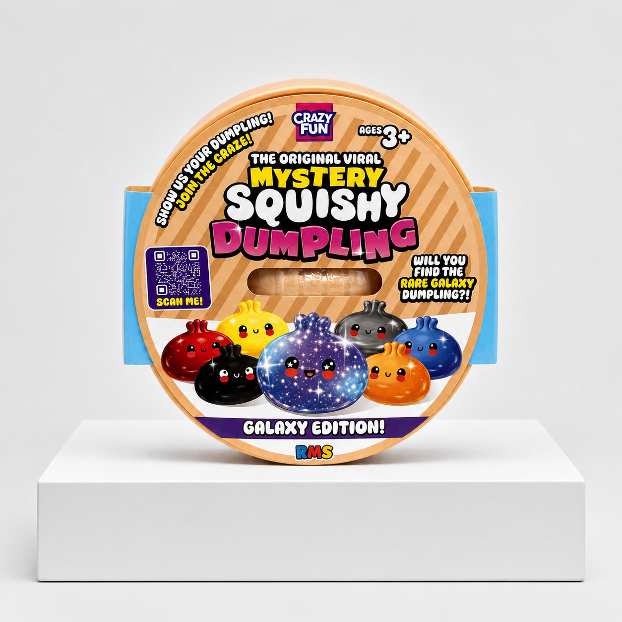 Crazy Fun Squishy Bun Rainbow Mystery Squishy "Dumpling" (Galaxy Dumpling Edition) Blind Box