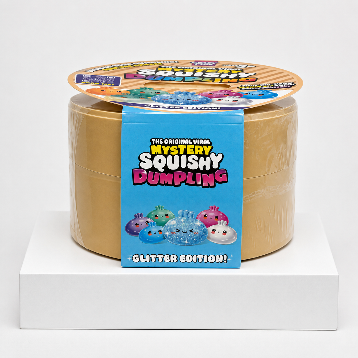 Crazy Fun Squishy Bun Rainbow Mystery Squishy "Dumpling" (Glitter Dumpling XL Edition) Blind Box
