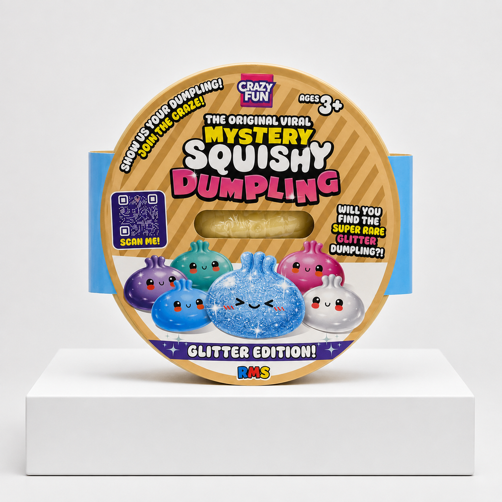 Crazy Fun Squishy Bun Rainbow Mystery Squishy "Dumpling" (Glitter Dumpling XL Edition) Blind Box
