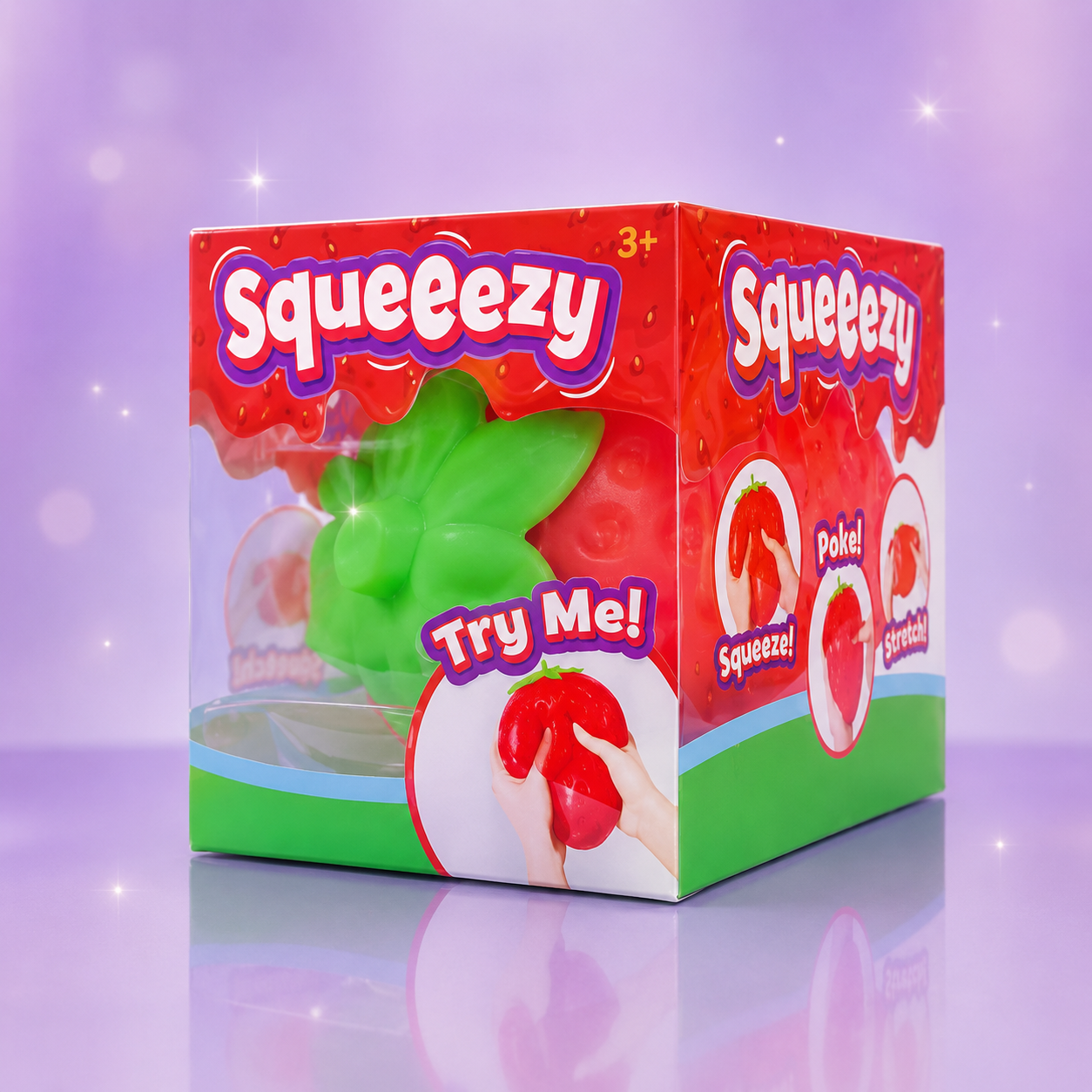 Sunny Days Entertainment Squeeezy Strawberry Sensory Fidget Toy