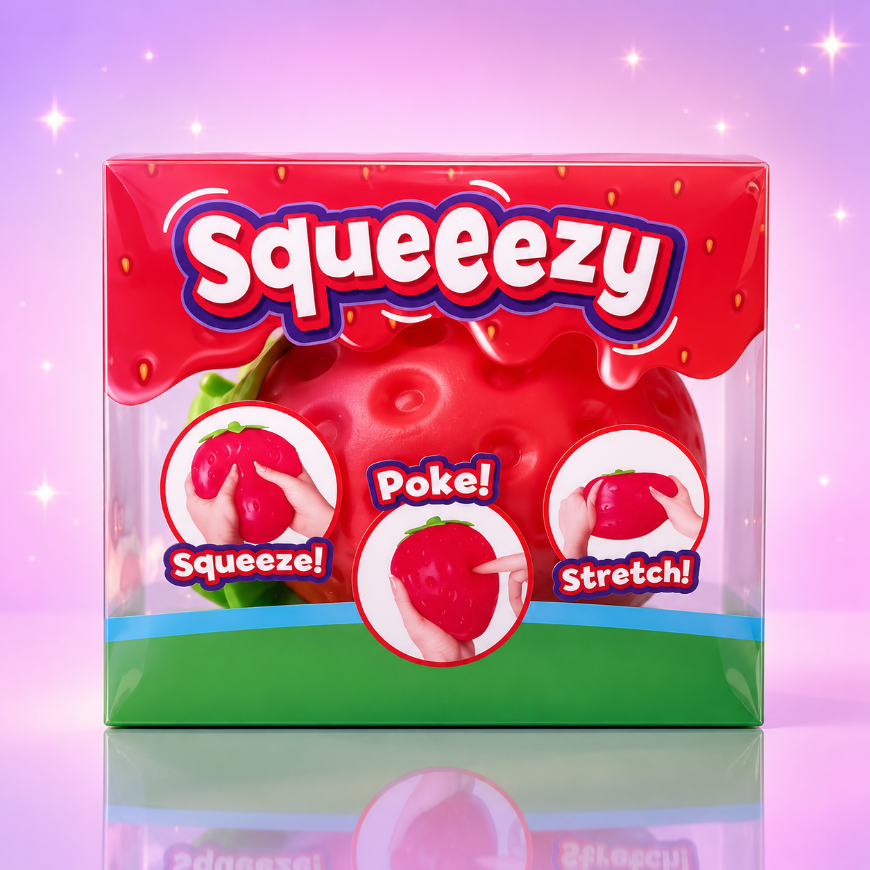 Sunny Days Entertainment Squeeezy Strawberry Sensory Fidget Toy