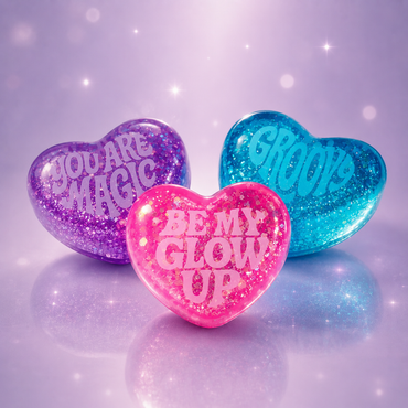 NeeDoh Teenie Sparkle Squeeze Hearts Three-Pack Sensory Toy