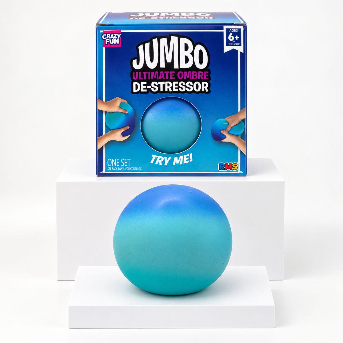 Crazy Fun Jumbo Ultimate DeStressor Squishy Fidget Toy Blue