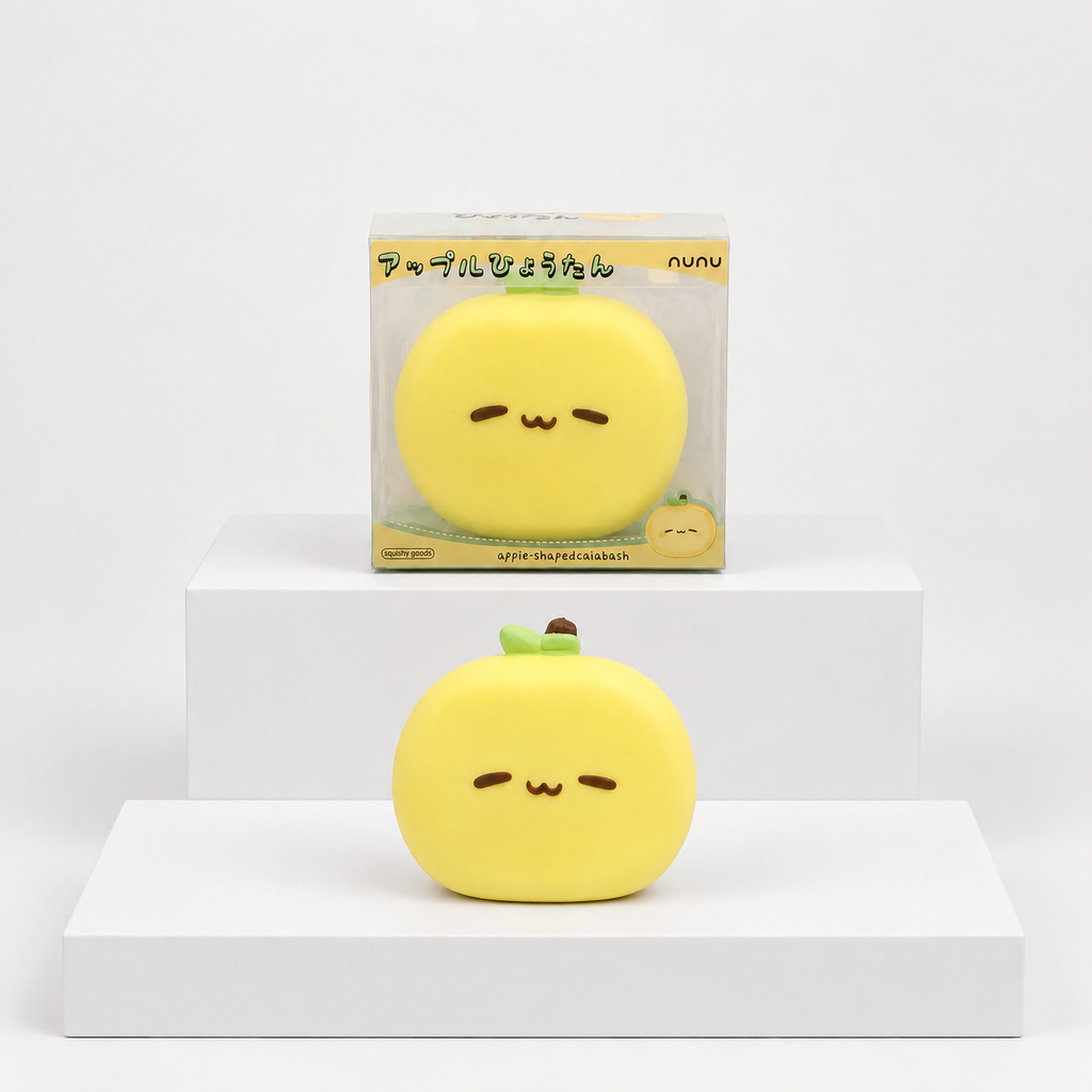 Yellow round Nunu character with face and green stem pictured beneath its box