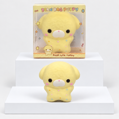 Yellow Nunu puppy character pictured beneath its retail box