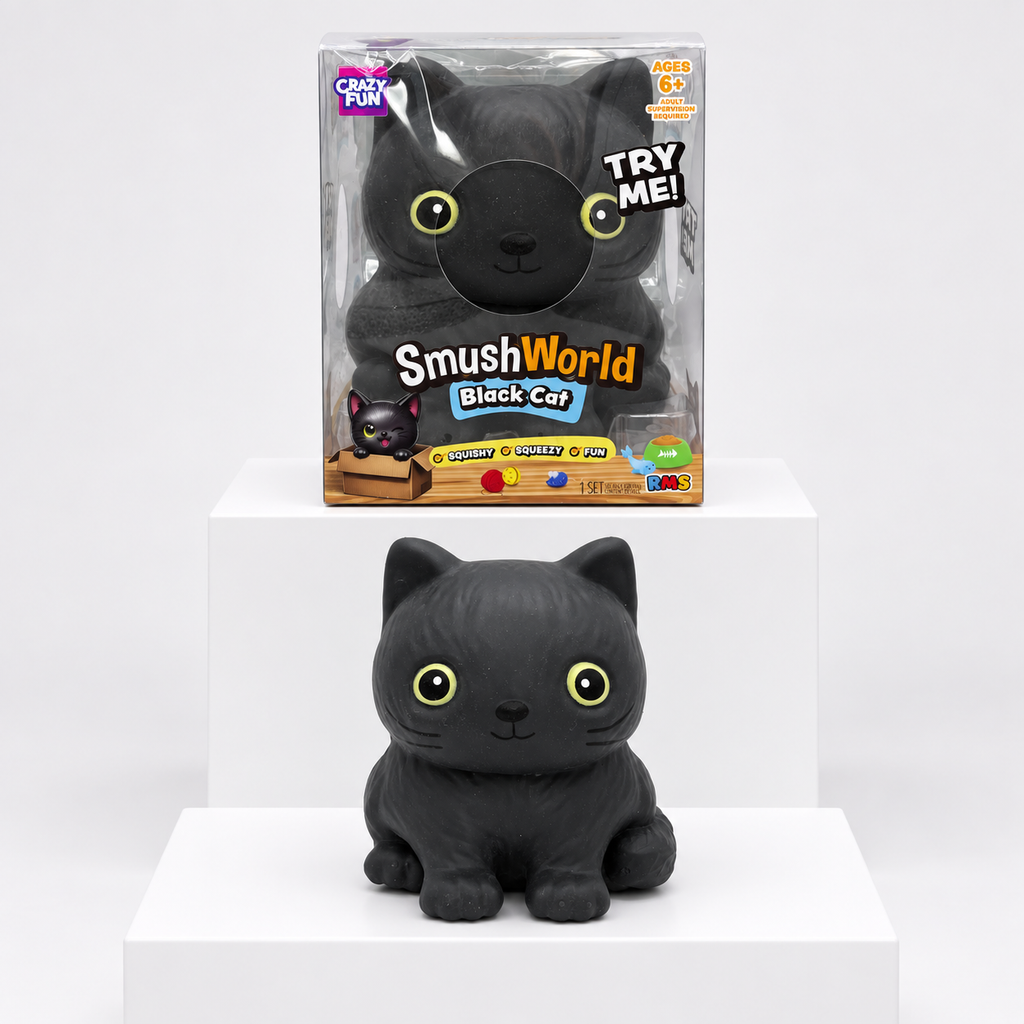 Crazy Fun Smush World Cats Squishy Toy