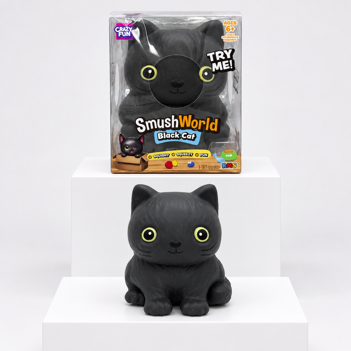 Crazy Fun Smush World Cats Squishy Toy