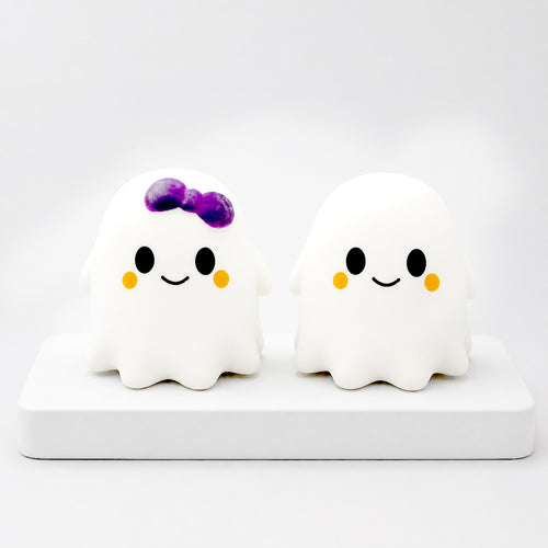 Crazy Fun Ghost Squishy Boy plain and Girl purple bow loose product variants