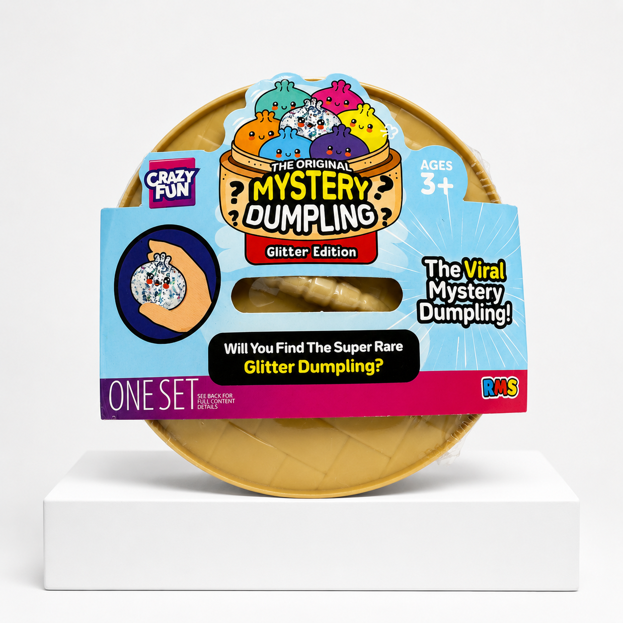 Crazy Fun Squishy Bun Rainbow Mystery Squishy "Dumpling" (Glitter Bao Bun Edition) Blind Box