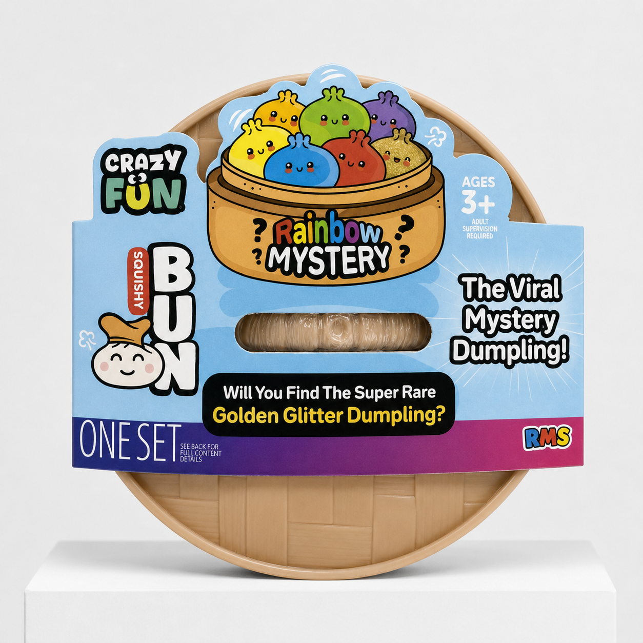 Crazy Fun Squishy Bun The Original Mystery "Dumpling" (Golden Glitter Bao Bun Edition) Blind Box