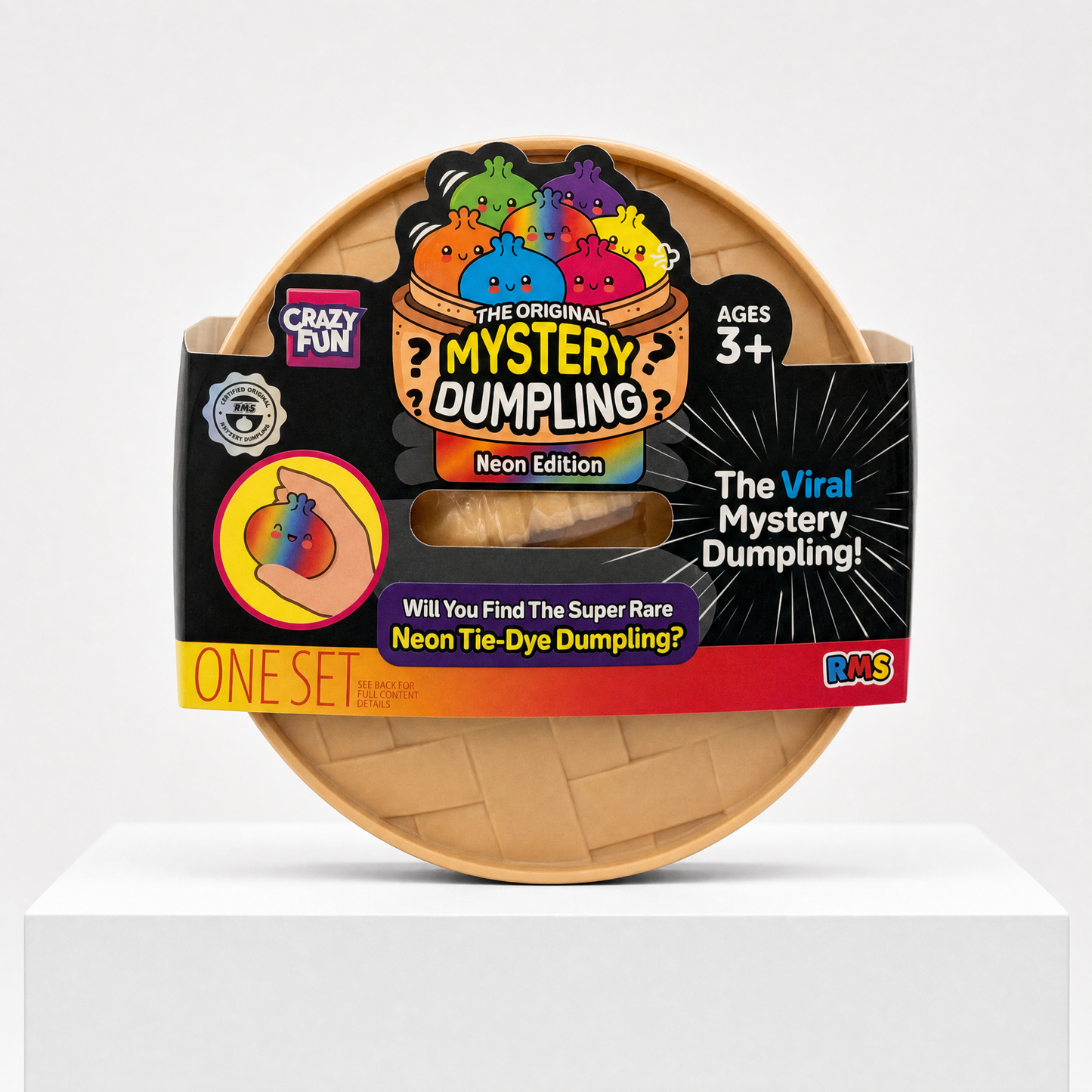 Crazy Fun Squishy Bun The Original Mystery Dumpling : Neon Tie Dye Edition Blind Box