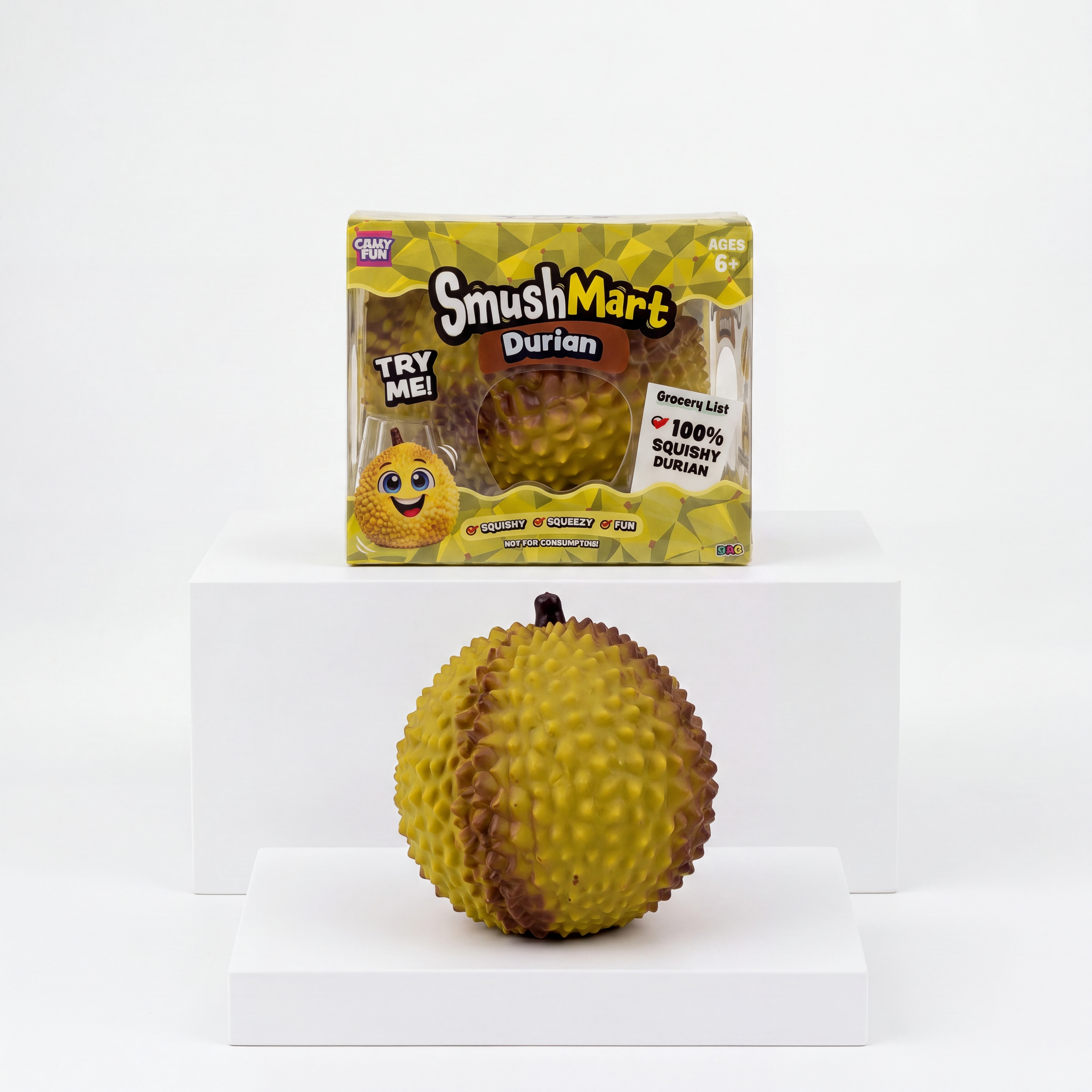 Crazy Fun Smush Mart Durian Fruit Squishy Toy – main product view