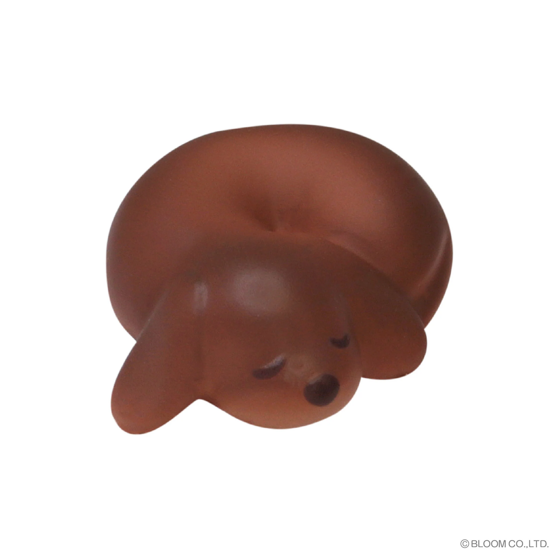 Dark brown iBLOOM Bagel Dog squishy front view