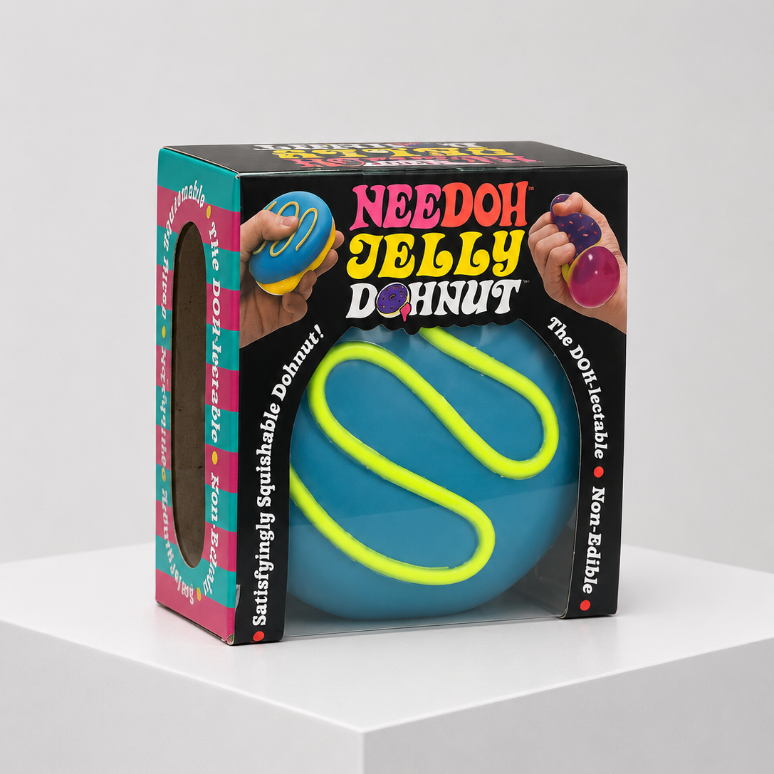 Squish Planet NeeDoh Jelly Dohnut Squishy Fidget Toy product image showing the Squish Planet squishy fidget toy for online shopping — blue color.