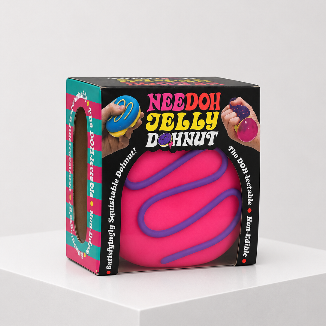 Squish Planet NeeDoh Jelly Dohnut Squishy Fidget Toy product image showing the Squish Planet squishy fidget toy for online shopping — pink color.