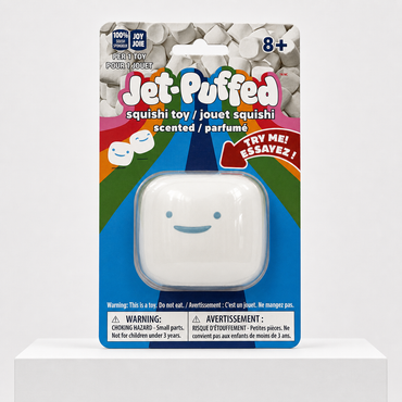 Jet-Puffed Squishi scented marshmallow fidget toy in retail packaging