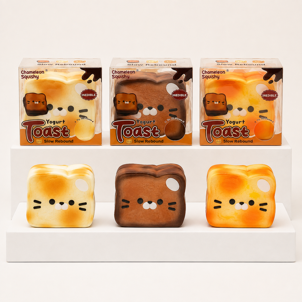 Kawaii Cat Slow Rising Scented Yogurt Toast Squish Toy – main product view
