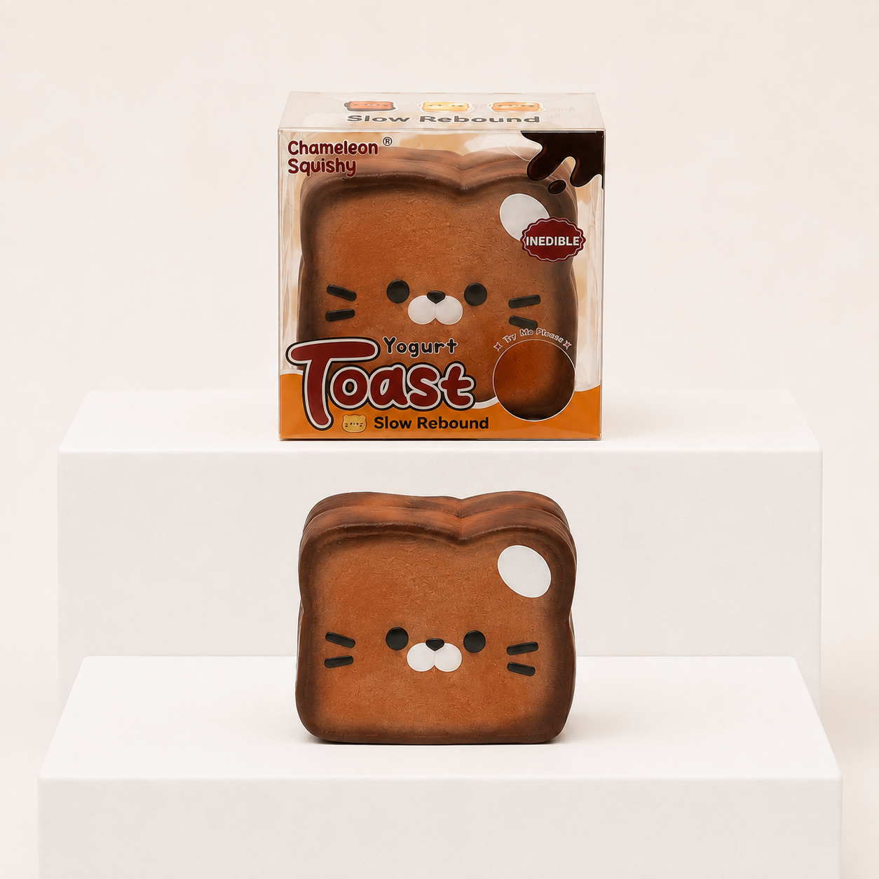 Kawaii Cat Slow Rising Scented Yogurt Toast Squish Toy – detail view 1