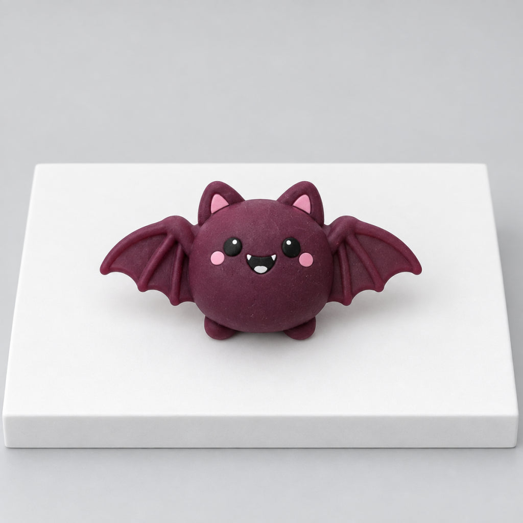 Purple bat Halloween mochi with spread wings