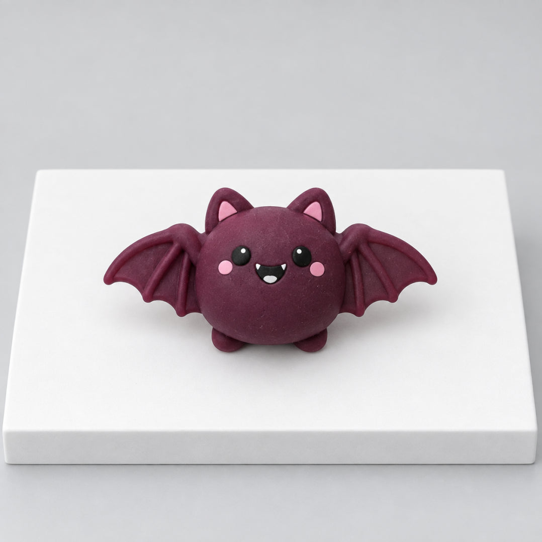 Purple bat Halloween mochi with spread wings