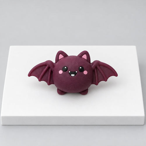 Purple bat Halloween mochi with spread wings