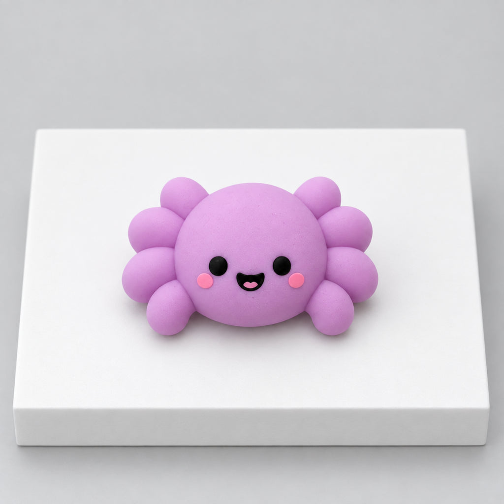 Purple smiling spider Halloween mochi