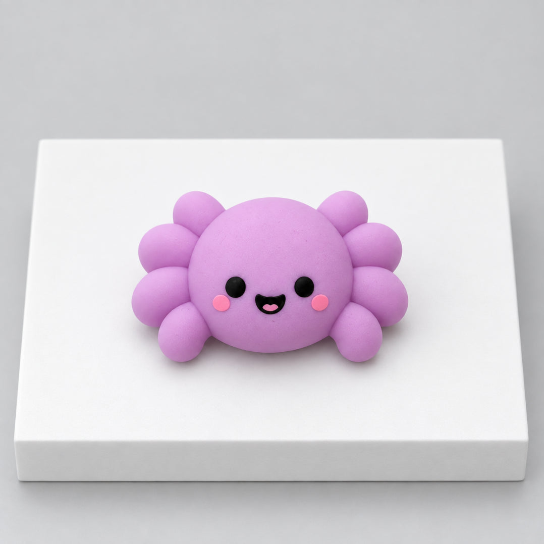 Purple smiling spider Halloween mochi