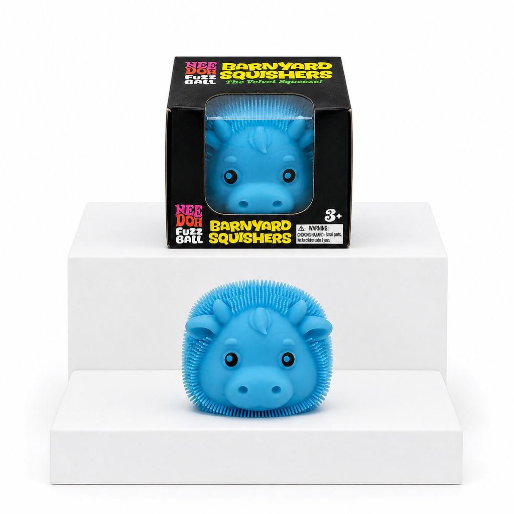 NeeDoh Barnyard Squisher blue variant with packaging