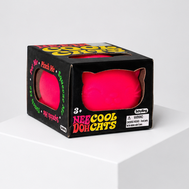 Squish Planet NeeDoh Cool Cat Squishy Fidget Toy product image showing the NeeDoh squishy fidget toy for online shopping — pink color.