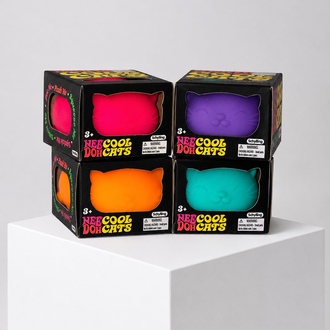 Squish Planet NeeDoh Cool Cat Squishy Fidget Toy product image showing the NeeDoh squishy fidget toy for online shopping — full assortment.