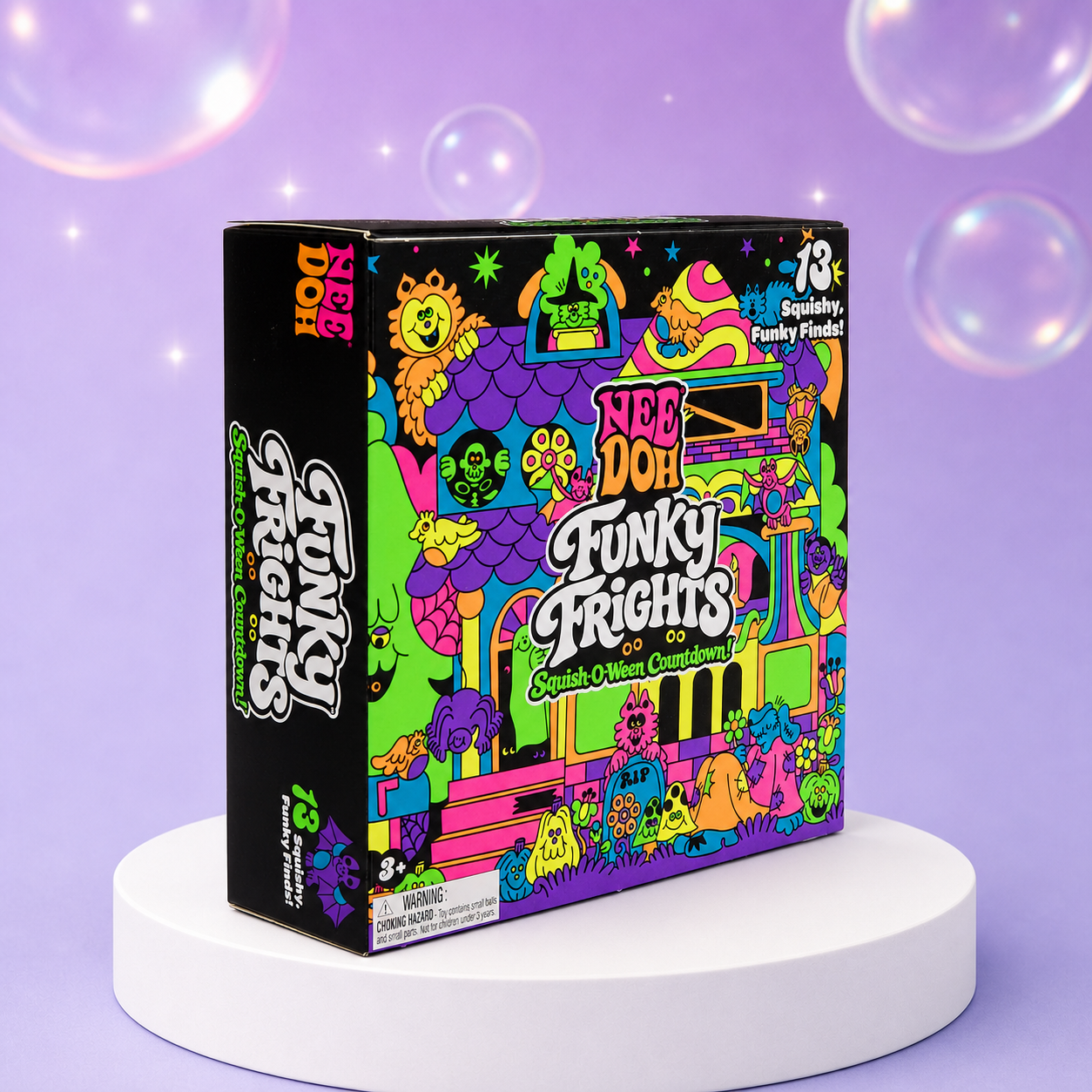 NeeDoh Funky Frights Squish-O-Ween Countdown Set closed retail box