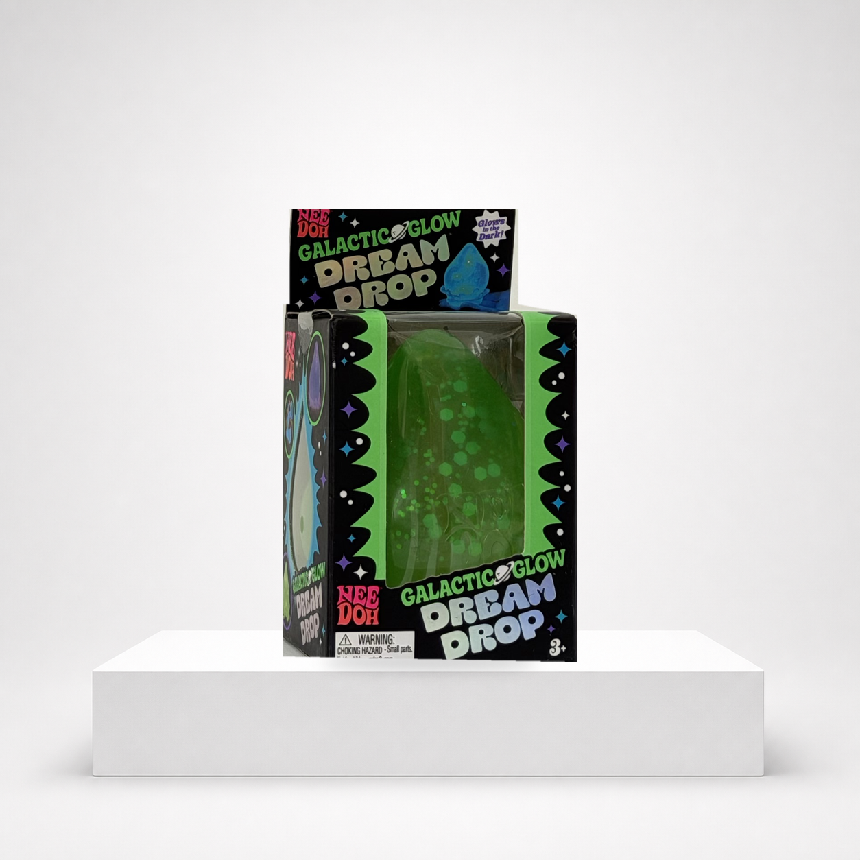 NeeDoh Galactic Glow Dream Drop Cosmic Bloom green retail package