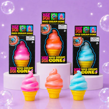 Squish Planet NeeDoh Nice Cream Ice Cream Cone Squishy Fidget Toy product image showing the NeeDoh squishy fidget toy for online shopping.
