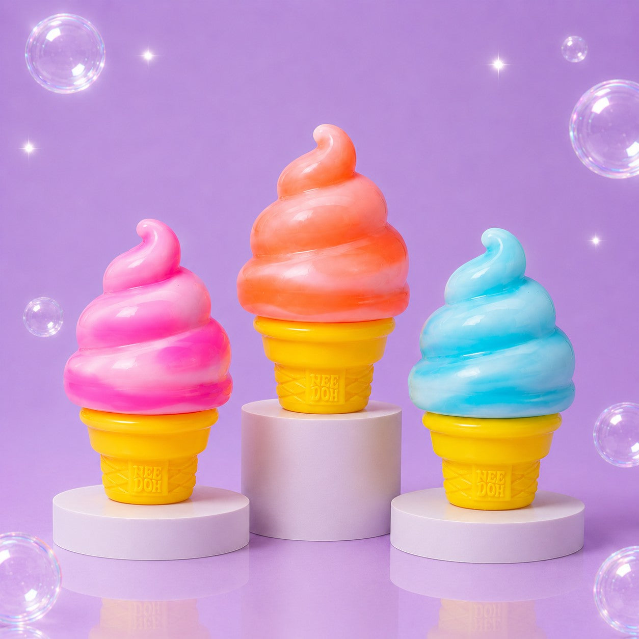 Squish Planet NeeDoh Nice Cream Ice Cream Cone Squishy Fidget Toy product image showing the NeeDoh squishy fidget toy for online shopping — retail packaging.