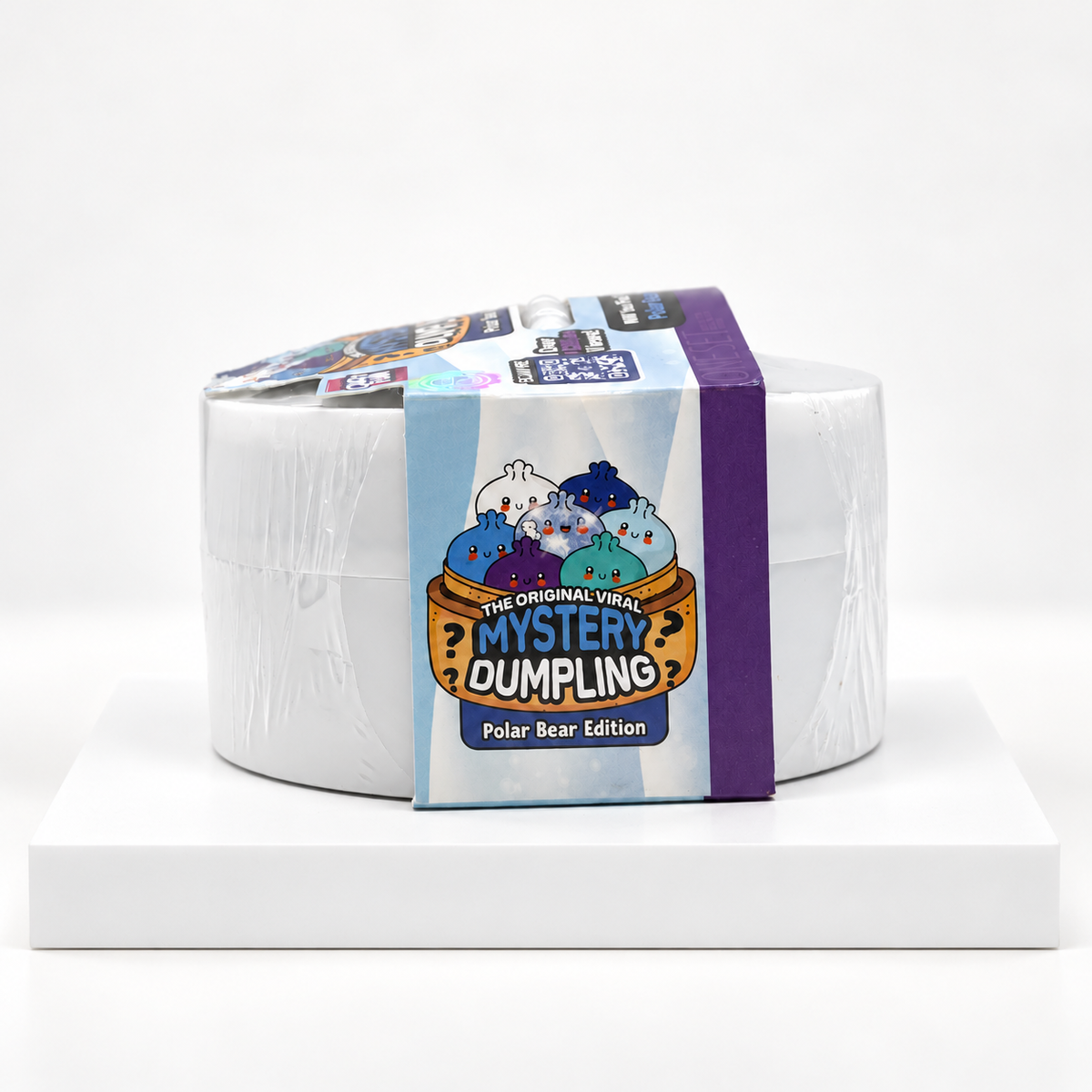 White Mystery Dumpling polar-bear-edition container showing blue side wrap