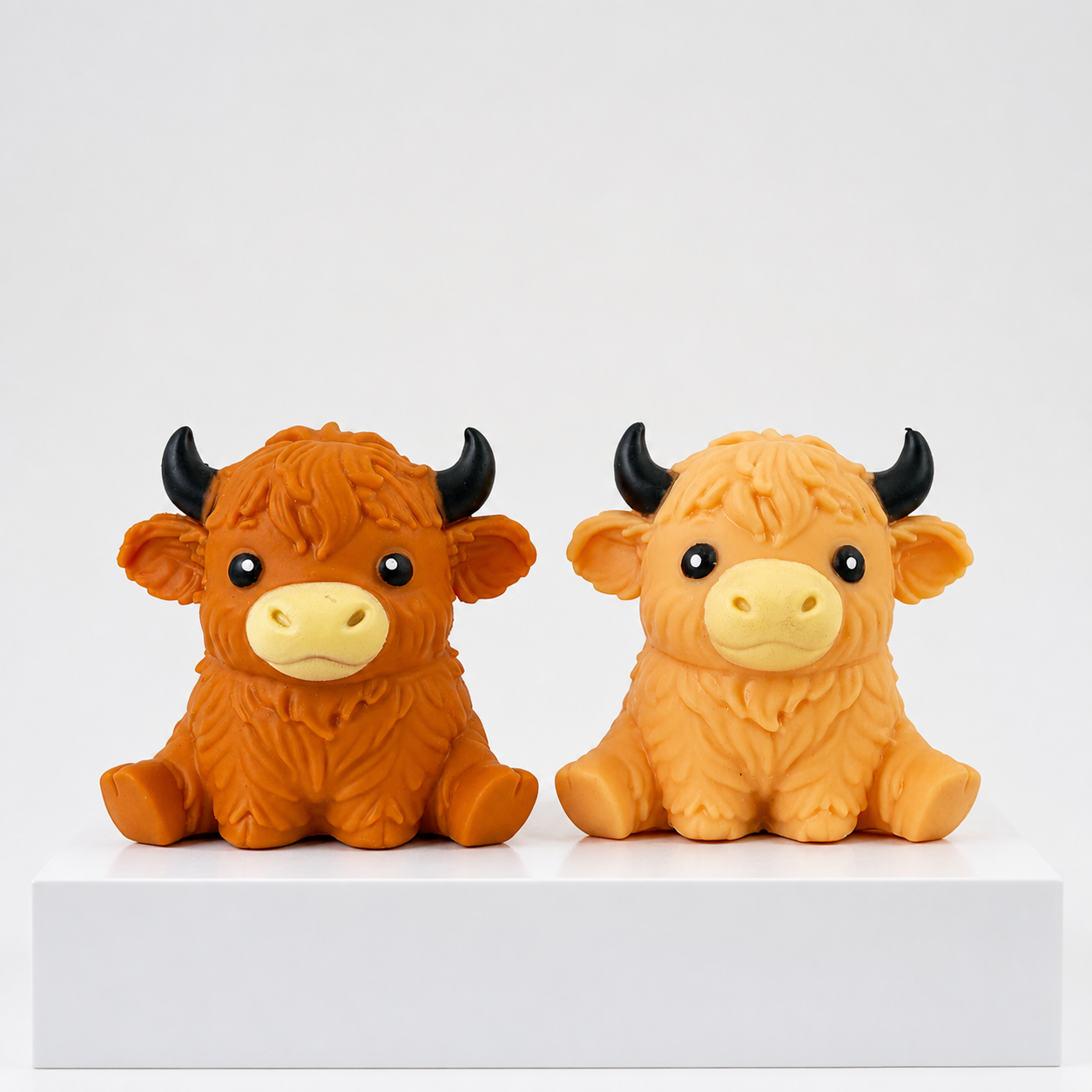 PPNC Highland Cow squishy toys in Brown and Light Brown