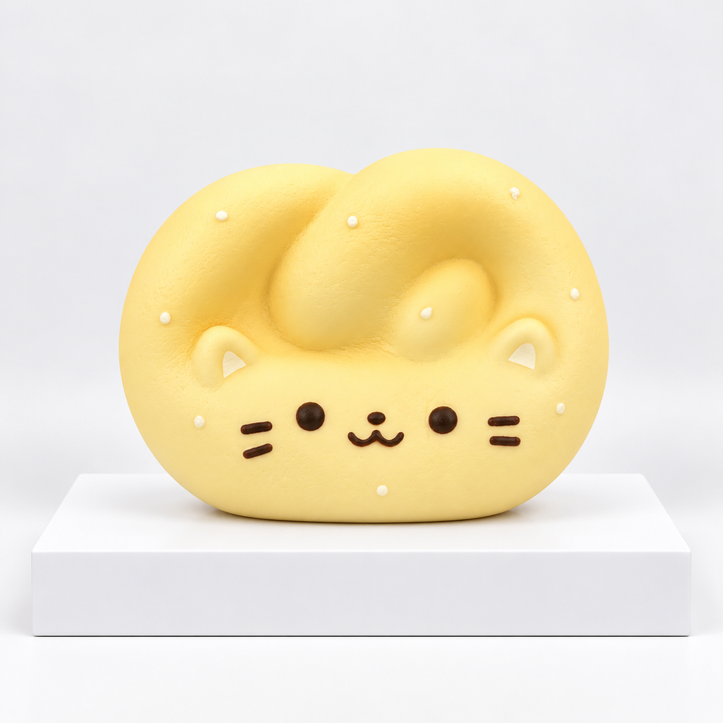 Nunu Kitty Pretzel Squishy Toy
