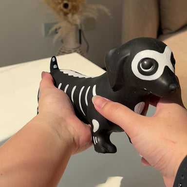 Sunny Days Entertainment Squeeezy Halloween Skeleton Wiener Dog Sensory Fidget Toy