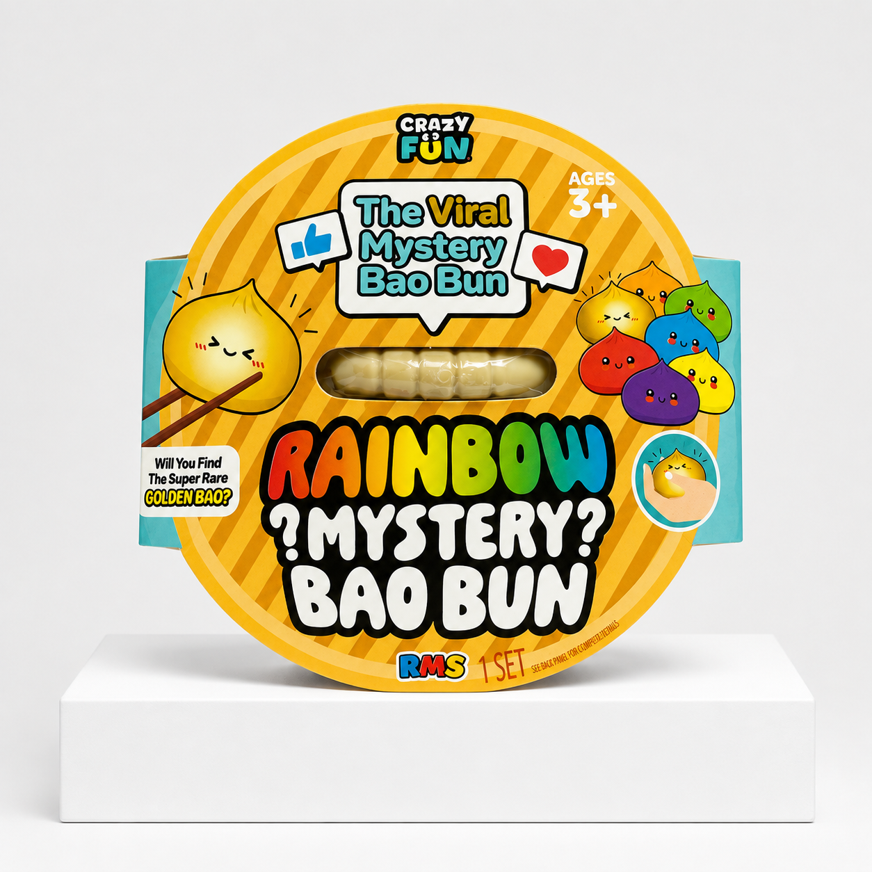 Crazy Fun Squishy Bun Rainbow Mystery Squishy "Dumpling" (Rainbow Mystery Bao Bun Edition) Blind Box