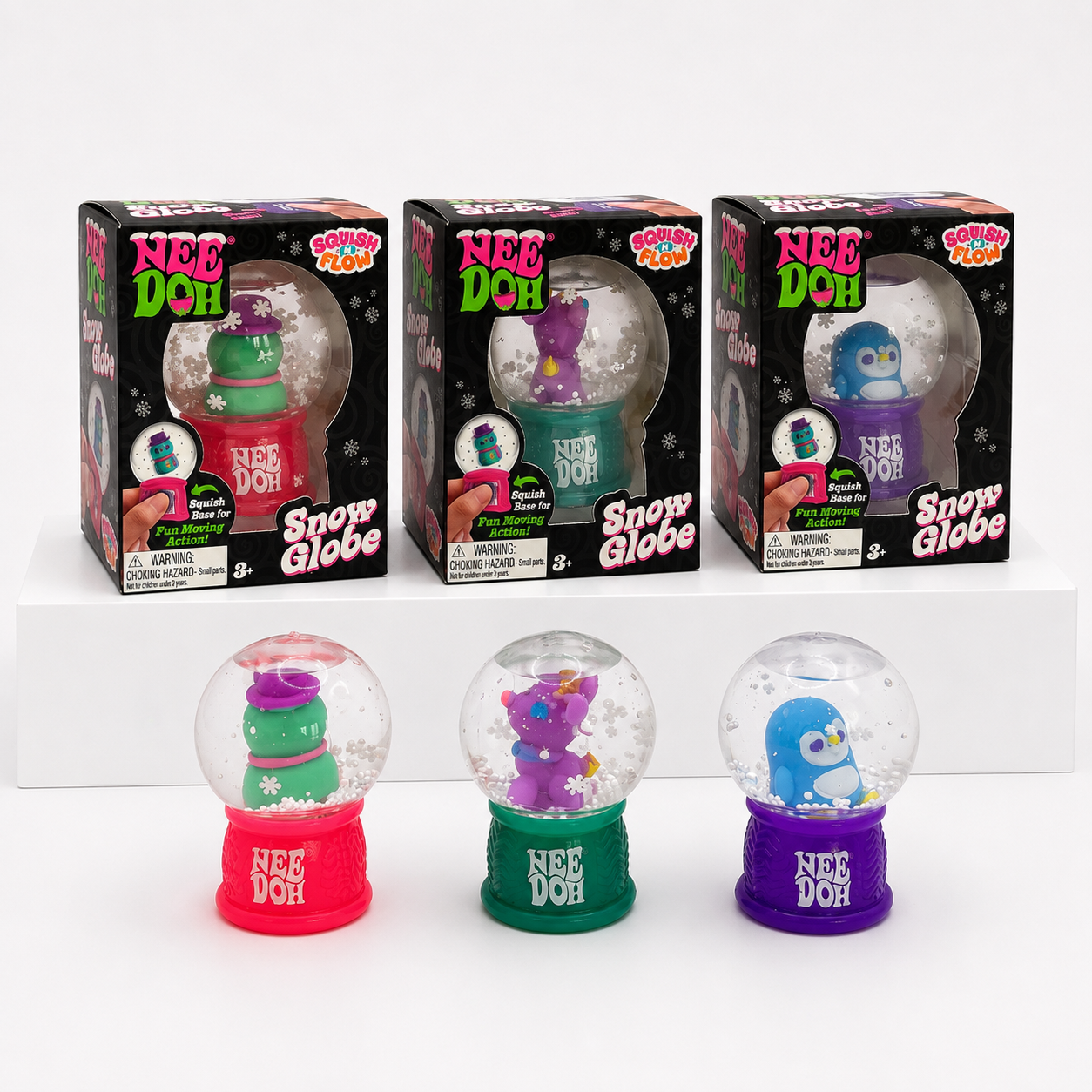 NeeDoh Squishmas Squish n' Flow Snow Globe Squishy Fidget Toy