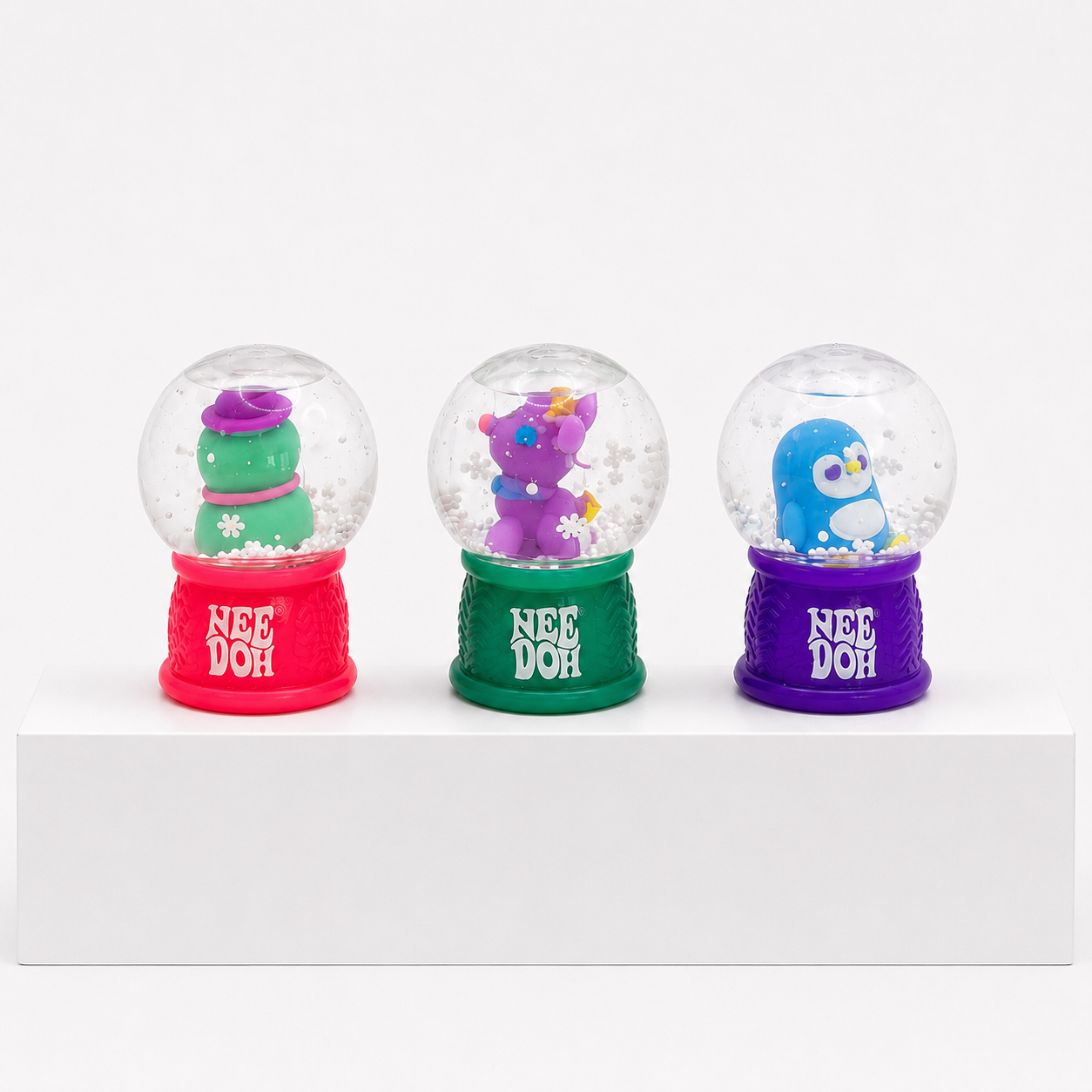 NeeDoh Squishmas Squish n' Flow Snow Globe Squishy Fidget Toy
