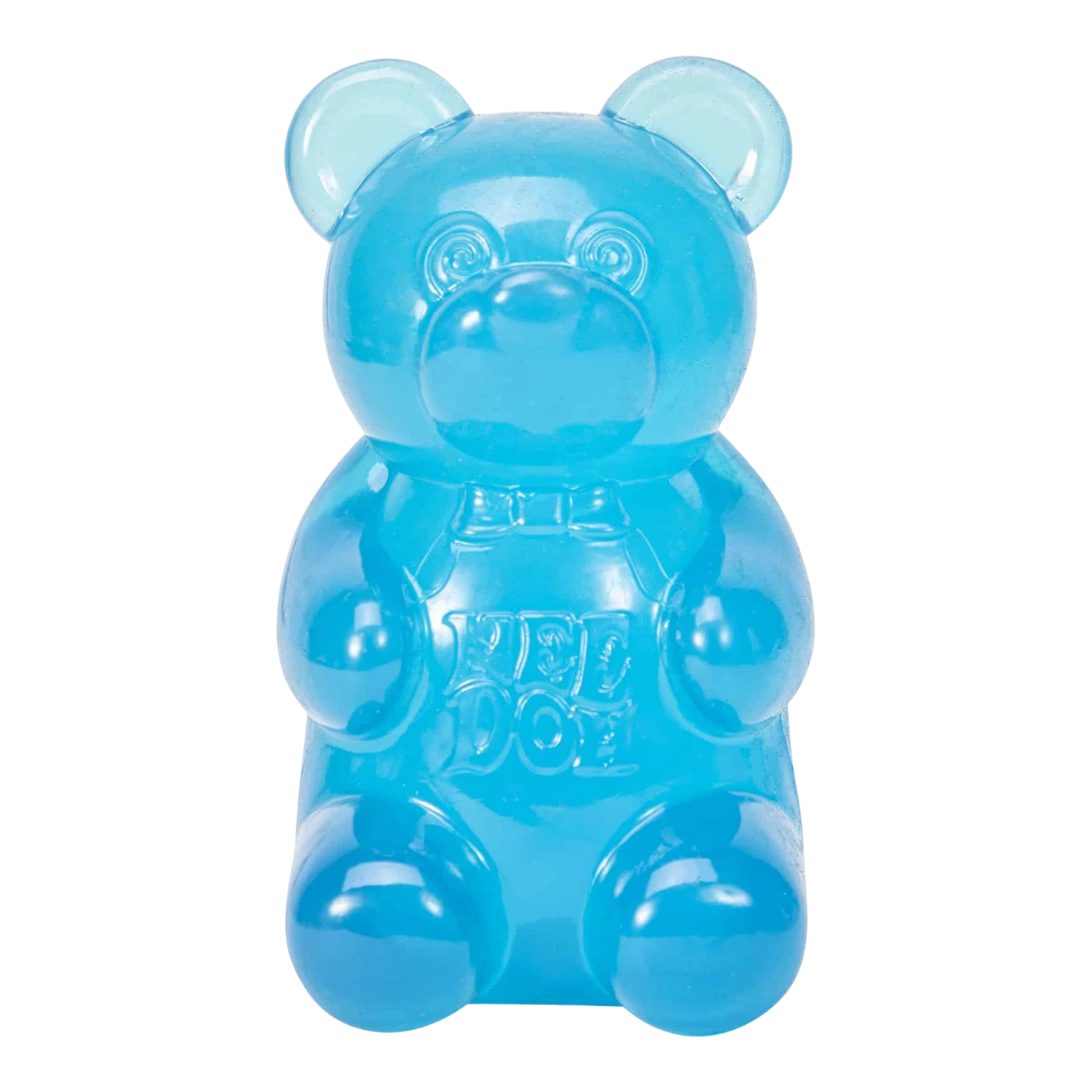 Squish Planet blue gummy bear fidget toy with a soft, squishy texture for stress relief and focus.