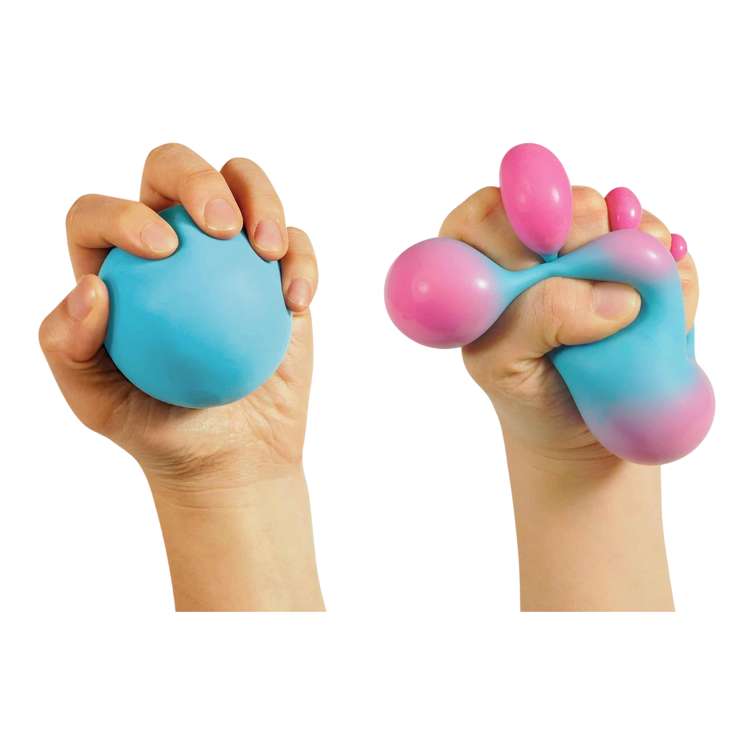 Squish Planet NeeDoh Color Changing Ball Squishy Fidget Toy, blue to pink gradient, soft stress relief ball