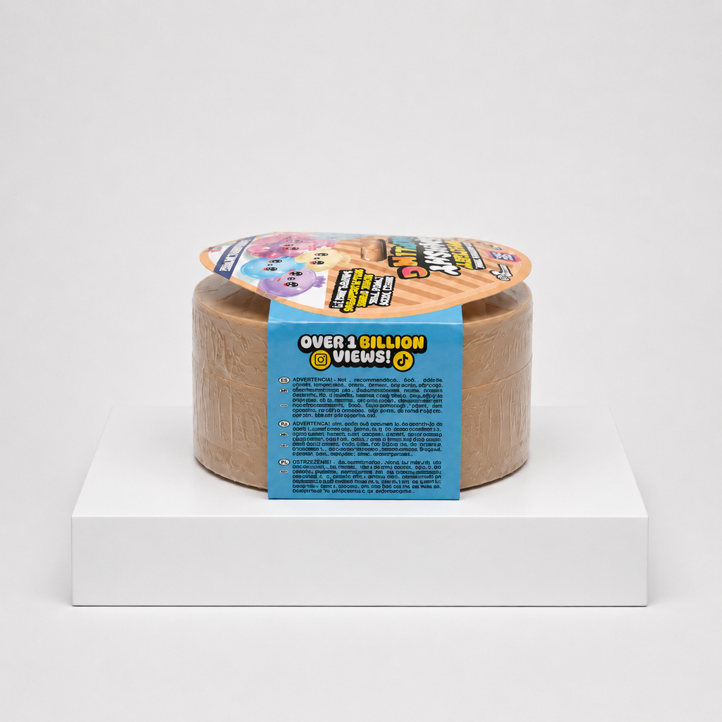 Crazy Fun Pink Holographic Edition Mystery Squishy Dumpling blind-box package, front view